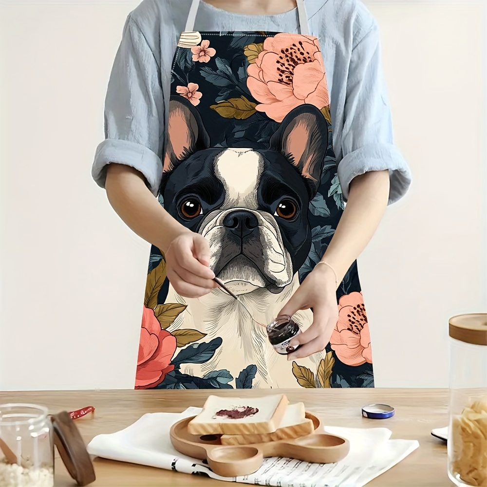 Baking Kitchen Design Ideas - Delantal con Diseño Floral de Bulldog