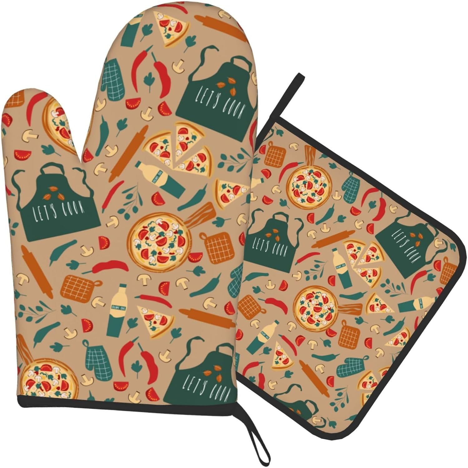 Kitchen Baking Gloves - Juego de manoplas y soporte para