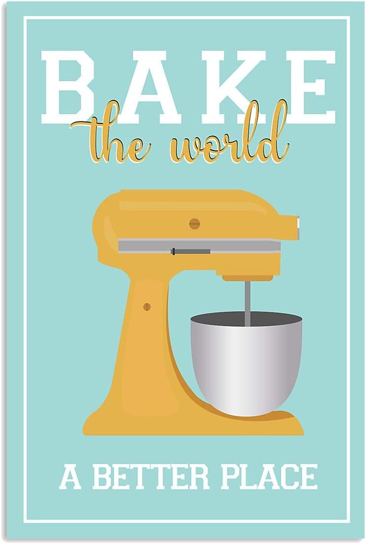 Kitchen Baking Decor - Letrero Metálico Vintage JIUFOTK con Diseño