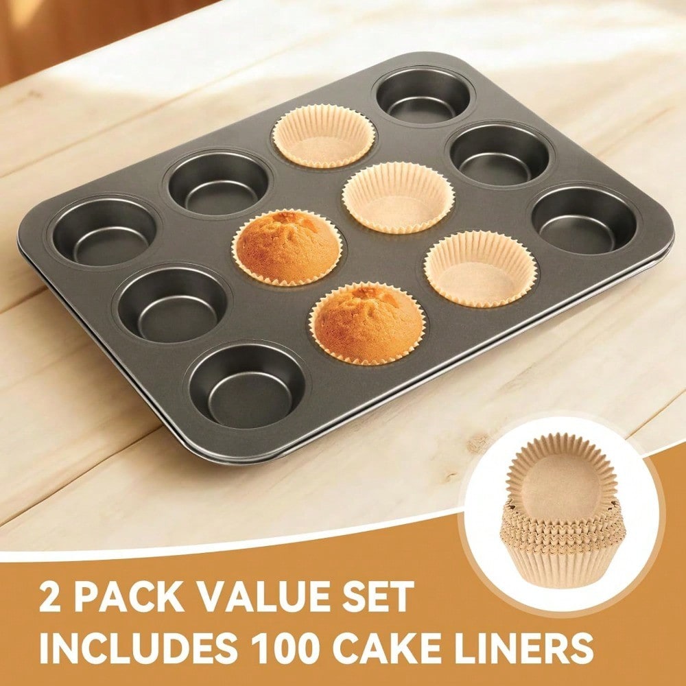 Paquete de 2 moldes para muffi - Muffin Tin Nonstick reseña y precio