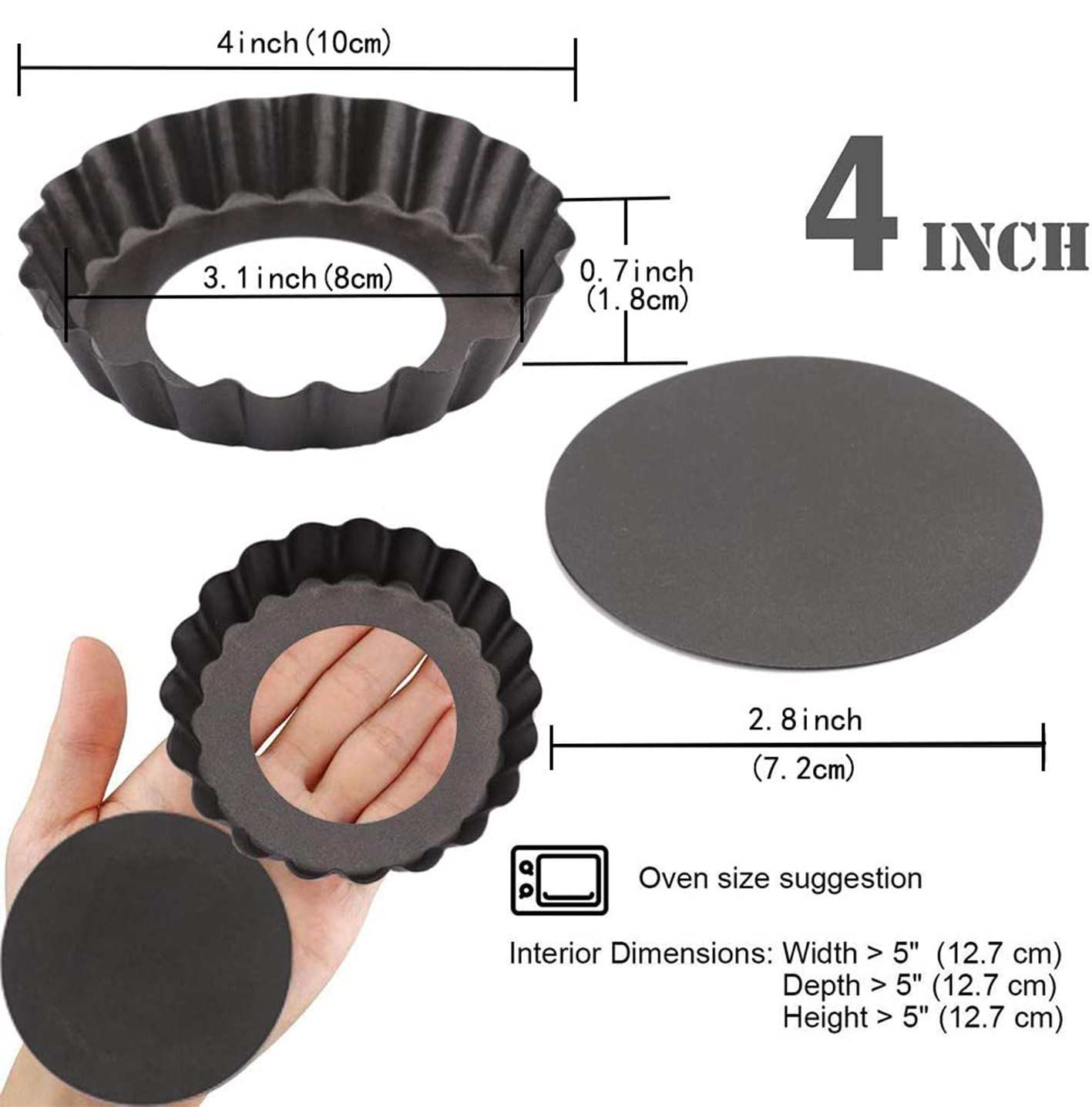 Mini moldes para tarta de 6 ud - Muffin Tin Nonstick reseña y precio