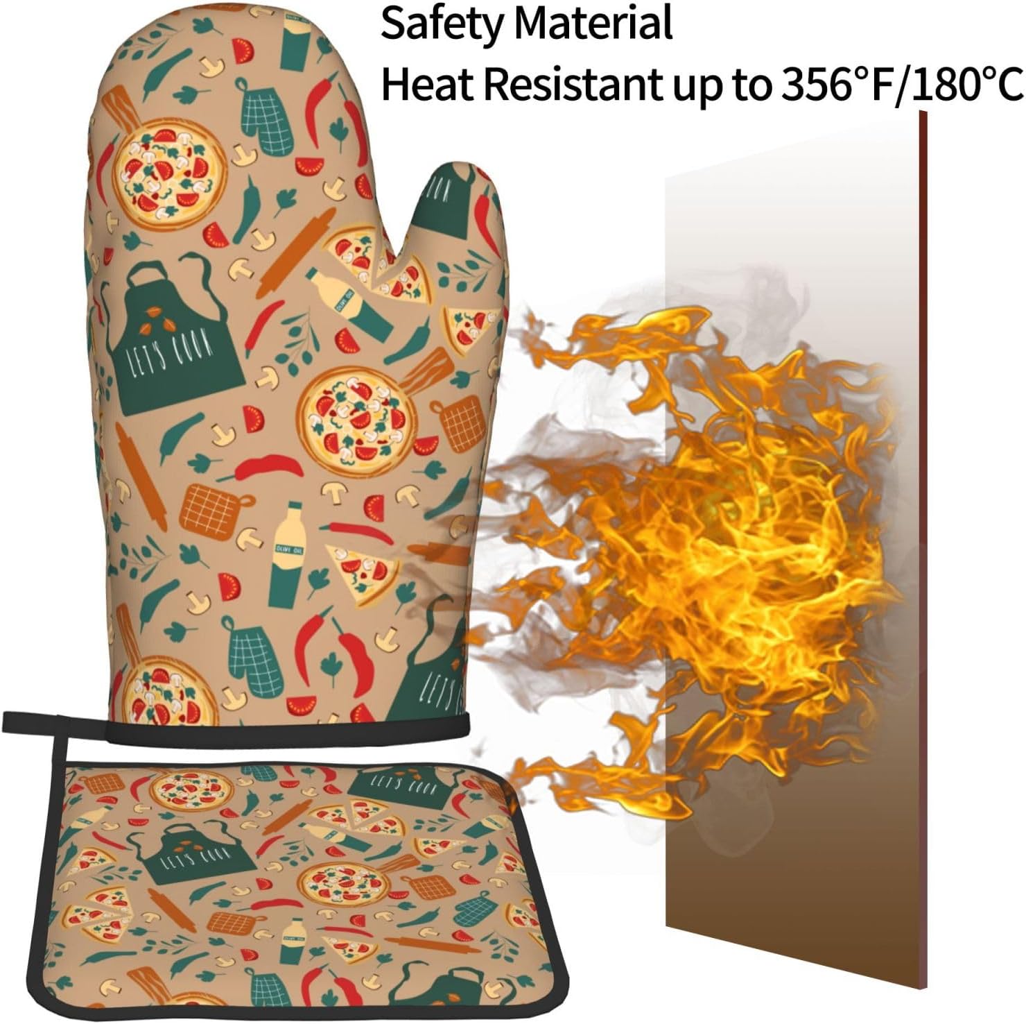 Juego de manoplas y soporte pa - Kitchen Baking Gloves reseña y precio