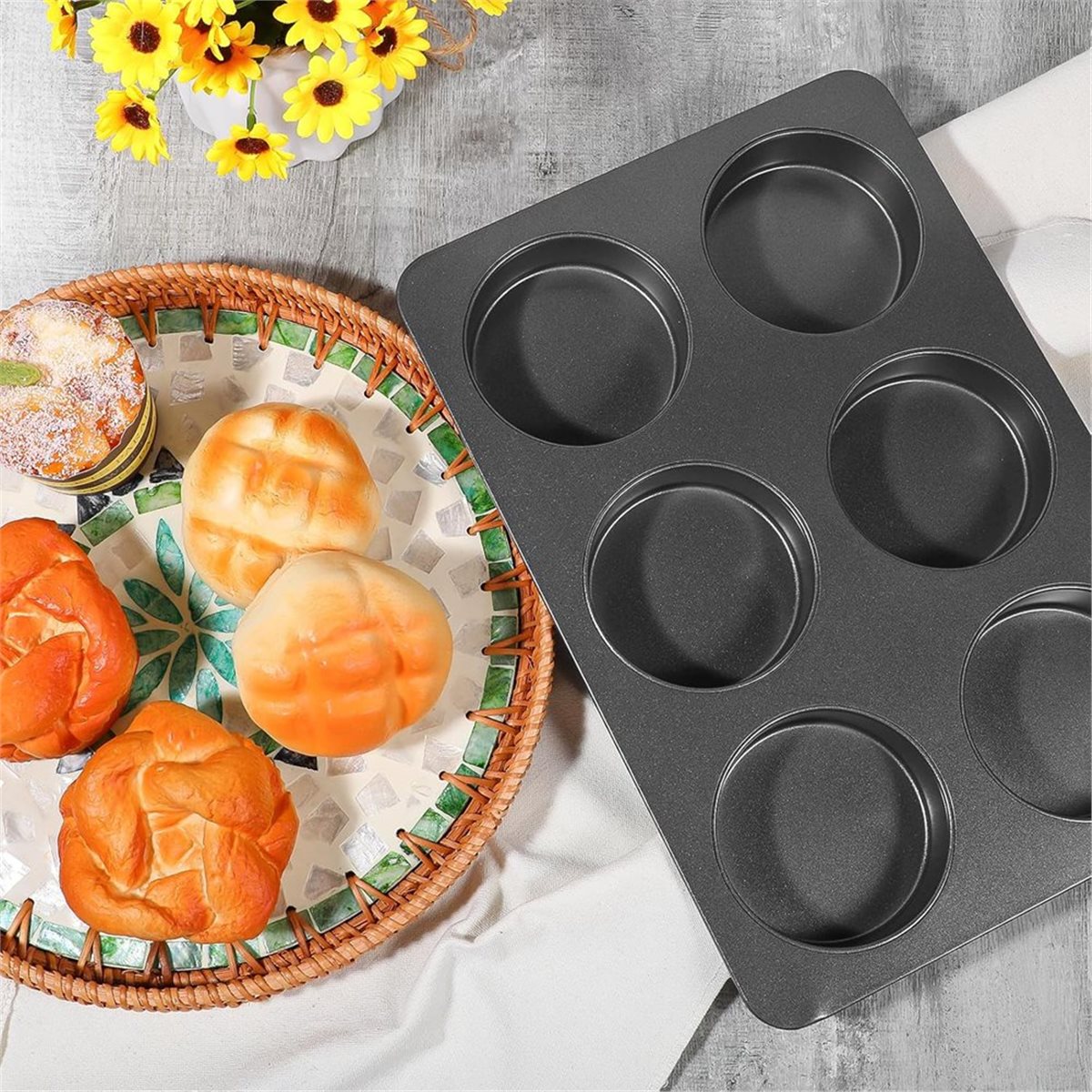 A67T NUEVO Molde para 6 Muffin - Muffin Tin Nonstick reseña y precio