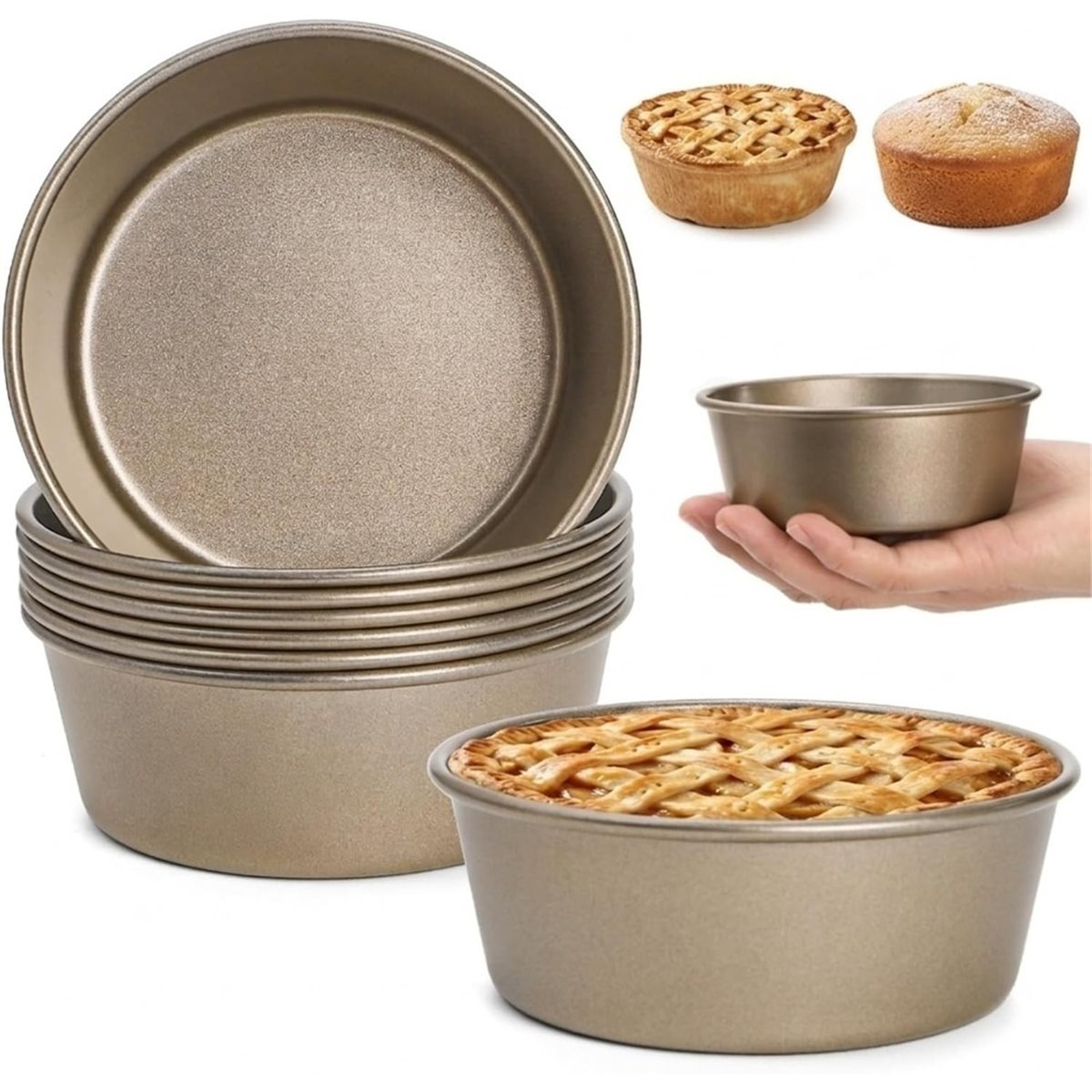 Paquete de 8 Moldes para Mini  - Muffin Tin Nonstick reseña y precio