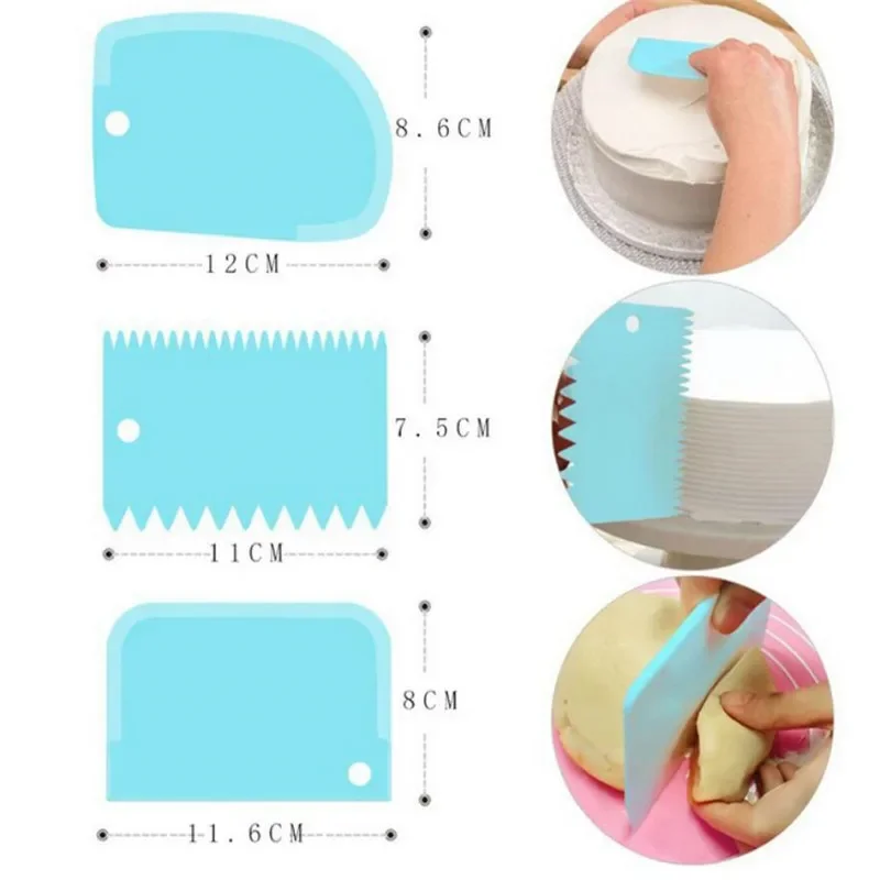 3 unids/lote raspador de crema - Fondant Smoother Set reseña y precio